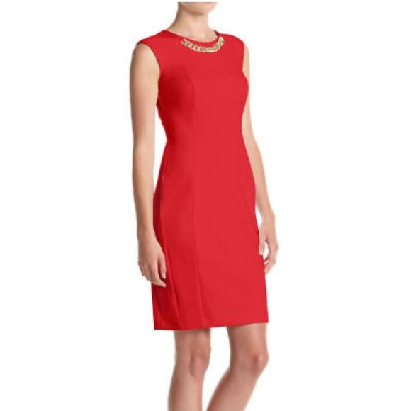Calvin Klein Dress True Red Gold Chain - Picture 2 of 9